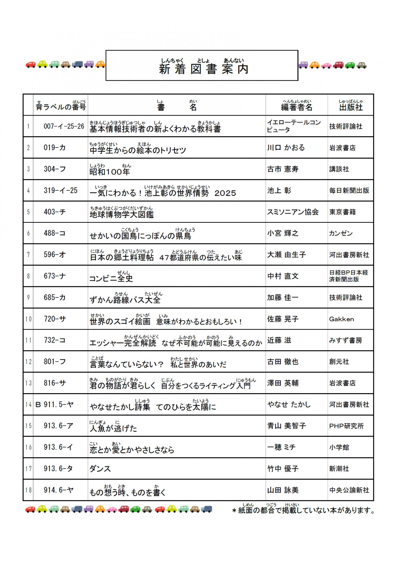 図書館だより「本だな」2025年5月号　画像2